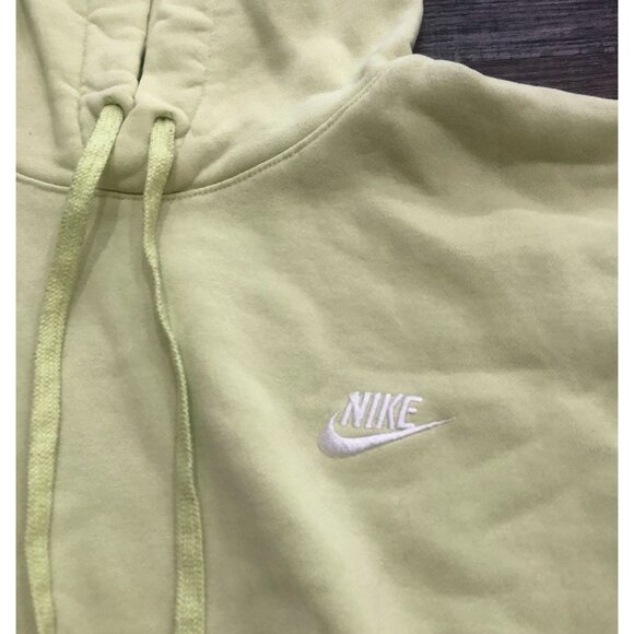 Nike Sportsweaqr Mens Medium Lime Green Hoodie Sweatshirt Pullover - Picture 2 of 5